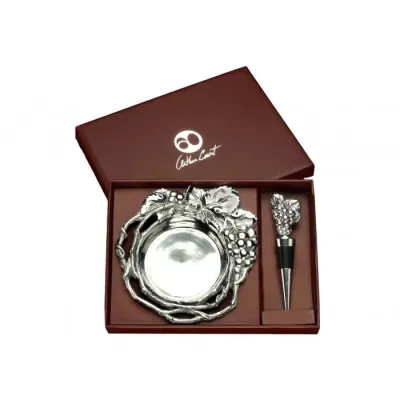 Grape Wine Coaster and Stopper Set