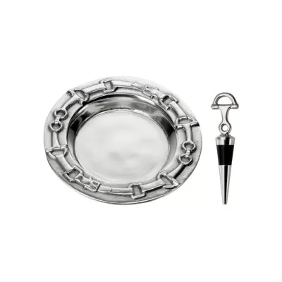Equestrian Wine Coaster and Stopper Set