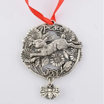 2022 Rabbit Christmas "Peace" Ornament