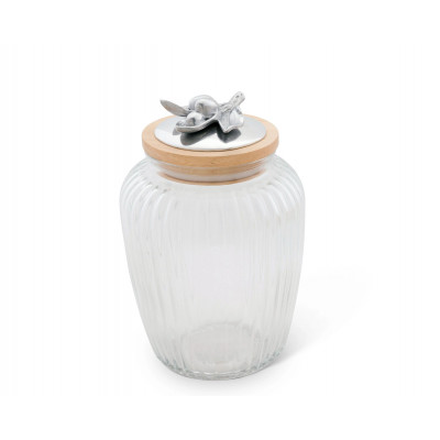 Olive Glass Canister