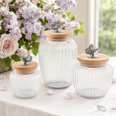 Butterfly Glass Canister