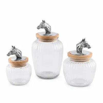 Horse Head Glass Canister