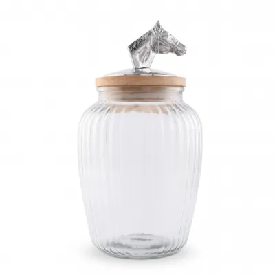 Horse Head Glass Canister