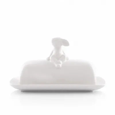 Stoneware Sitting Bunny Butter Dish