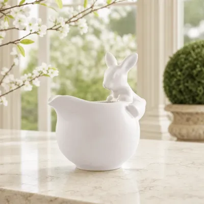 Stoneware Climbing Bunny Creamer