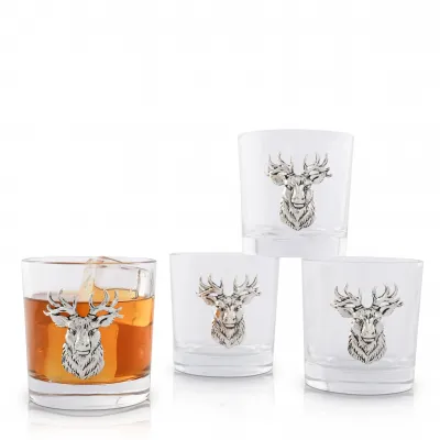 Elk Head Bar Glasses Set of 4