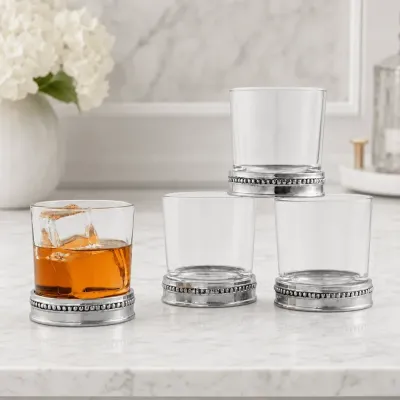 Beaded Bar Glasses Set of 4