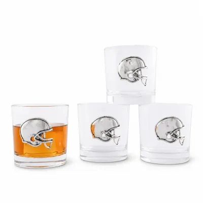 Football Bar Glasses Set of 4