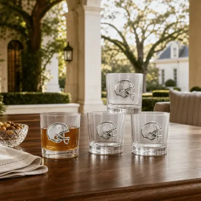 Football Bar Glasses Set of 4