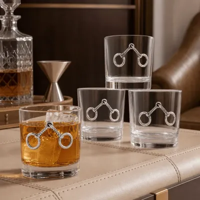 Equestrian Bit Bar Glasses Set of 4