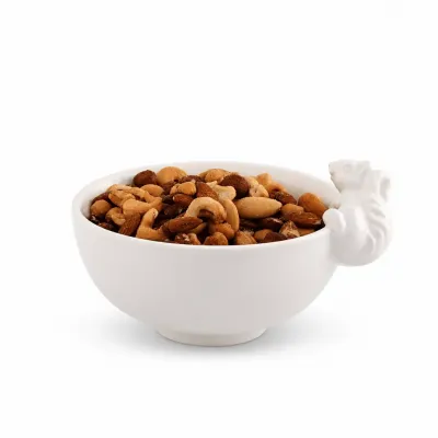 Stoneware Climbing Squirrel Nut Bowl