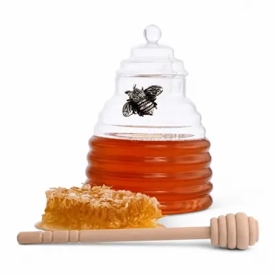 Silver Bee Honey Jar