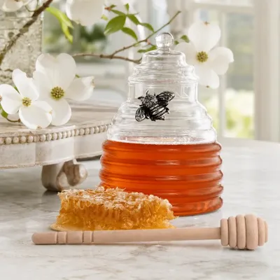 Silver Bee Honey Jar