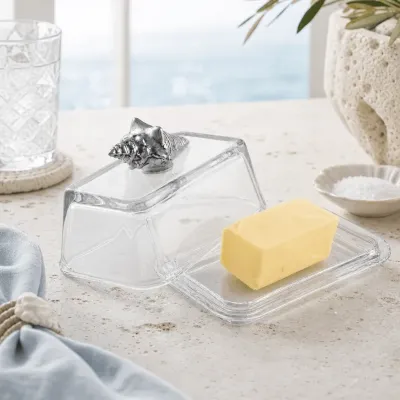 Shell Glass Butter Dish