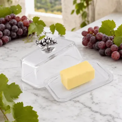 Grape Glass Butter Dish