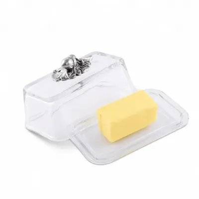 Acorn Glass Butter Dish