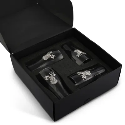 Elk Head Pint Glasses Set of 4