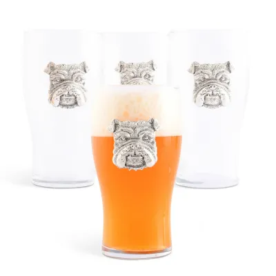 Bulldog Pint Glasses Set of 4
