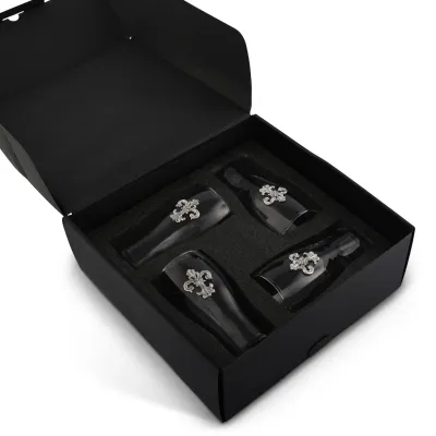 Fleur de Lis Pint Glasses Set of 4