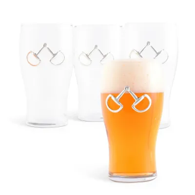 Equestrian Bit Pint Glasses Set of 4