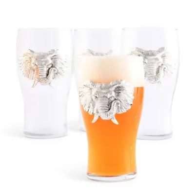 Elephant Pint Glasses Set of 4