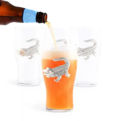 Alligator Pint Glasses Set of 4