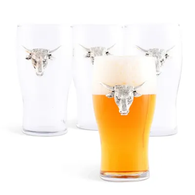 Longhorn Pint Glasses Set of 4