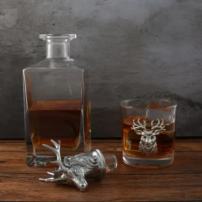 Elk Decanter Set with glasses Set of 2
