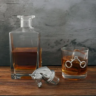 Equestrian Decanter Set with glasses Set of 2