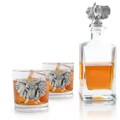Elephant Decanter Set with glasses Set of 2