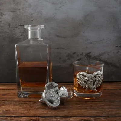 Elephant Decanter Set with glasses Set of 2