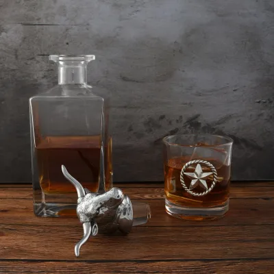 Longhorn Decanter Set with glasses Set of 2