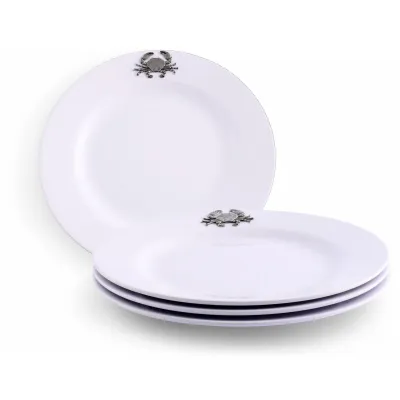 Crab Melamine Lunch Plates Set of Four