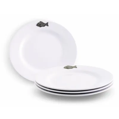 Fish Melamine Lunch Plates Set of Four