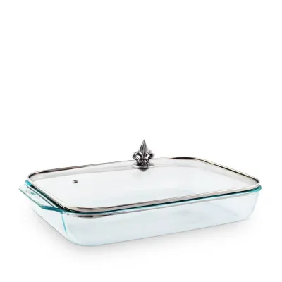 Fleur-de-Lis Casserole Dish with Lid