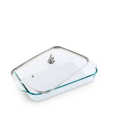 Fleur-de-Lis Casserole Dish with Lid