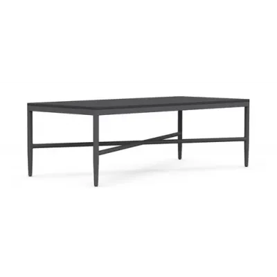 Corsica Outdoor Coffee Table Matte Charcoal Aluminum & Honed Absolute Black Granite