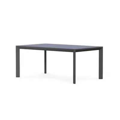 Porto Outdoor rectangular Dining Table Matte Charcoal Aluminum & N/A