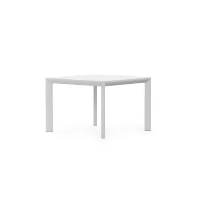 Porto Outdoor square Dining Table Matte White Aluminum & N/A
