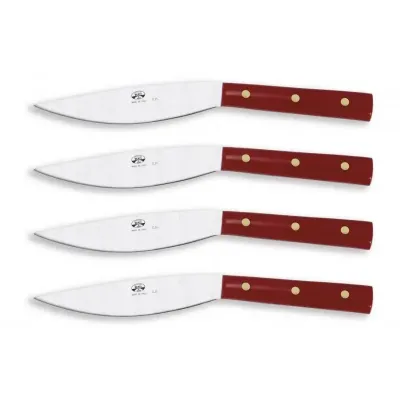 Red Lucite Valdichiana Steak Knife Set of Four
