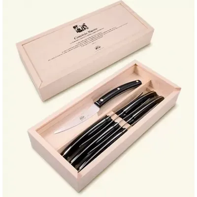 Black Lucite Convivio Steak Knives Set of Six