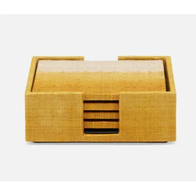Hudson Mustard, Set of 4 Coasters, Abaca