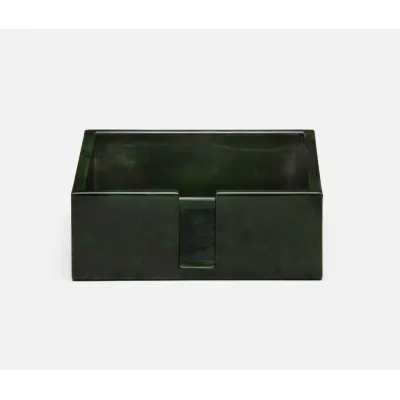 Nelson Emerald Gloss, Luncheon Napkin Tray, Vellum Leather, Pack of 2