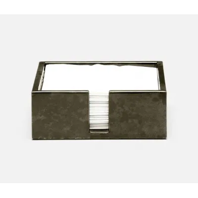 Nelson Gray Gloss Luncheon Napkin Tray Vellum Leather, Pack of 2