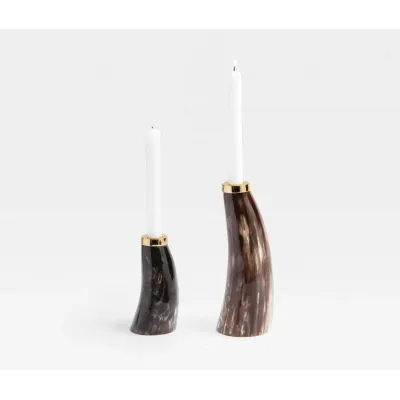 Brian Mixed Horn 2-Pc Candle Holder Set (1 Large, 1 Small)