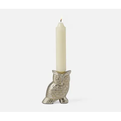 Francisco Tarnish Silver, Owl Candle Holder, Set of 2