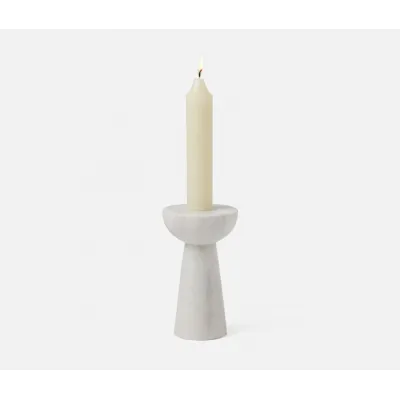 Judith White Candle Holder Marble, Pack Of 2
