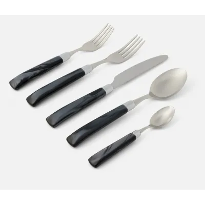 Colson Polished Silver/Black Stainless Flatware