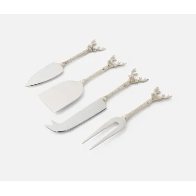 Dash Polished Silver Set of 4 Cheese Knives Stainless Steel