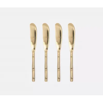 Liliana Polished Gold Cheese Spreaders Set/4